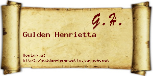 Gulden Henrietta névjegykártya